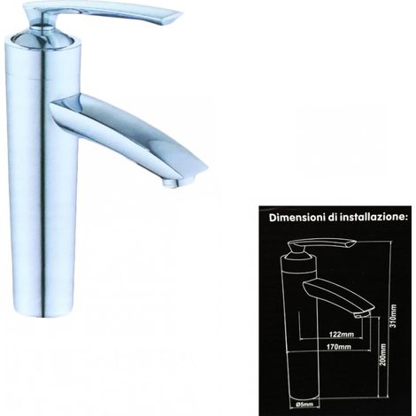TRADE SHOP - Miscelatore 52325 Acciaio Bagno Lavabo Lavandino Vasca Monocomando Rubinetteria -