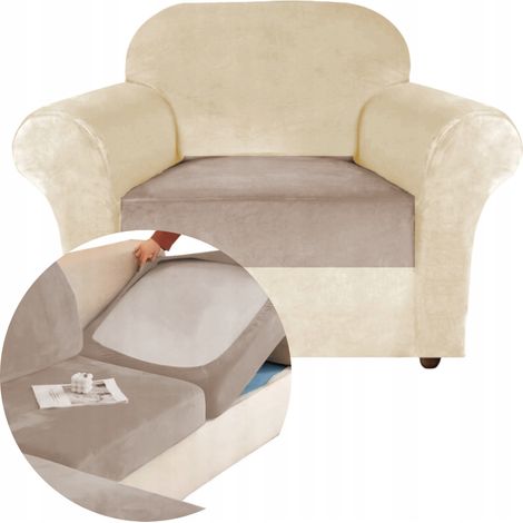 COPRIDIVANO SEDUTA BEIGE CAPPUCCINO VELLUTO 60-90 [51W-CP] (1/5)