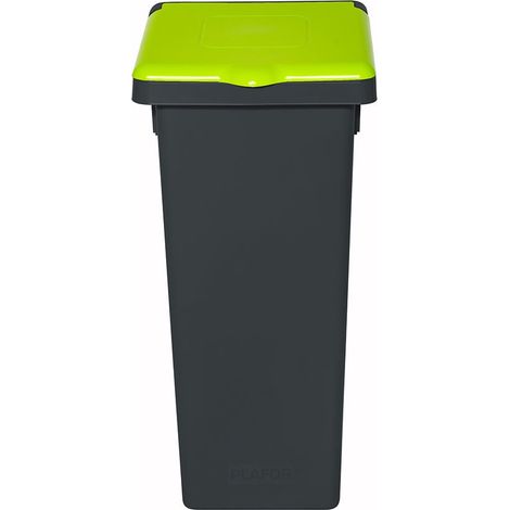 Cubo de basura Plafor Fit con tapa cerrada de 20 litros Reciclaje Gris Verde