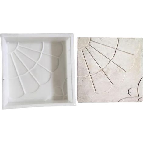 Moule blanc réutilisable pour dalles de pavage en béton et pavés pour allées de jardin (25x25x5 cm) (1/3)