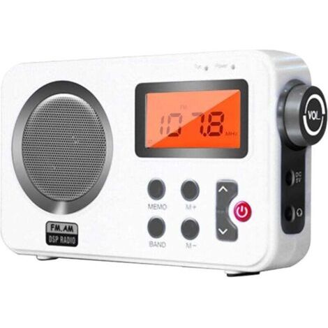 QORVA-Enceinte radio de douche, radio FM/AM avec écran LCD, radio stéréo portable avec prise casque, 20 stations de radio préréglées, pour salle de bain/jacuzzi/plage XXW (1/4)