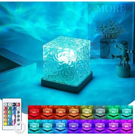 Lampe Projecteur - Lampe Effet Océan - 16 Couleurs - Rechargeable USB - Design Cube (1/3)