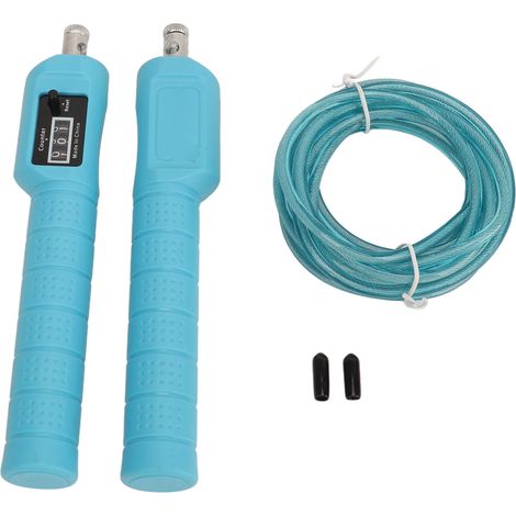 Corde à sauter avec roulement ajustable, bleue, favorise la coordination, brûle des calories, idéale pour l'exercice aérobique (1/5)
