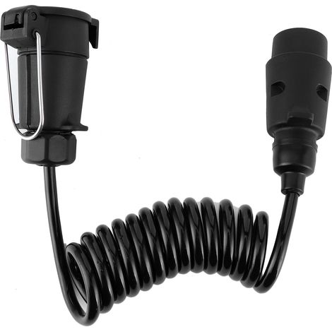 Câble à ressort de 2 m avec adaptateur de prise de remorque à 7 broches et connecteur de câblage pour caravane (1/5)