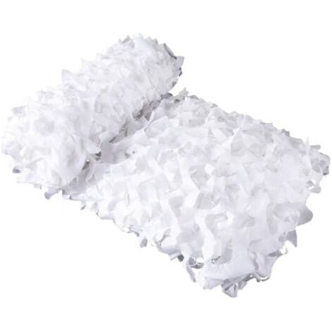 Voile d'ombrage rectangulaire 3x4 m camouflage blanc – 100% polyester – Double face réversible – Protection solaire pour extérieur (1/5)