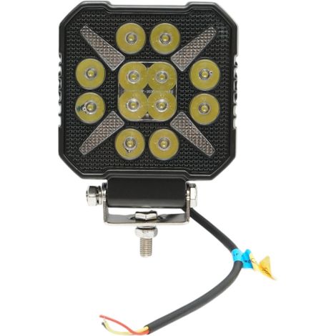 Proiettore LED quadrato con DRL 9-36V, 20W bianco-giallo, corpo in alluminio 103x105x33mm IP68 Breckner Germany (1/5)
