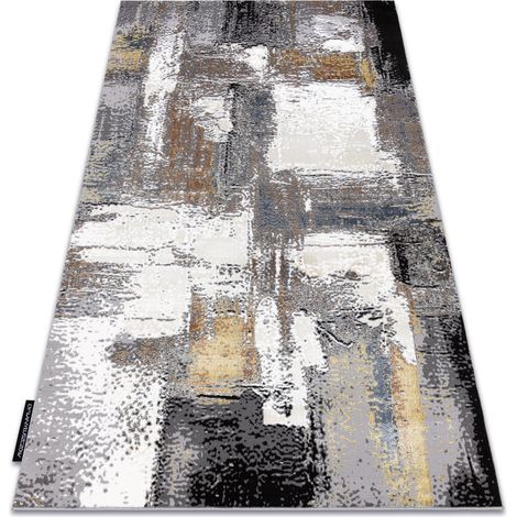 Modern DE LUXE Teppich 633 Abstraktion - Strukturell creme / gold beige 120x170 cm