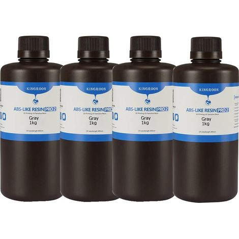 Resina per stampanti 3D, lavabile con acqua, compatibile con stampanti LCD, 4 kg di resina ABS grigia (1/2)