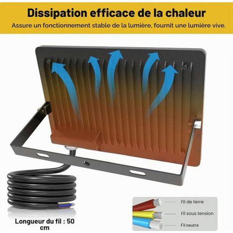 Projecteur Led - 100 W - 10000 Lm - 6500 K - Angle D'éclairage 120° - IP66 - Pour Jardin Garage Atelier - 1 Pièce (1/5)