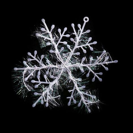 30 Stück weiße Kunststoff-Schneeflocken, Weihnachtsdekoration, künstlicher Schnee, hängende Schneeflocken-Dekoration für den Winterwunderland-Baum