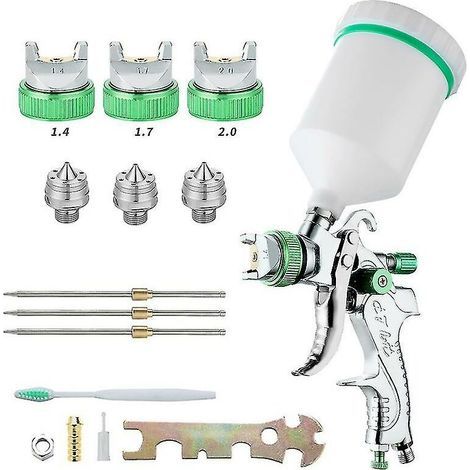 Professional High Pressure Paint Spray Gun Air Spray Gun Kit Hvlp 600cc 1.4mm/1.7mm/2.0mm 3 Size Nozzles (1/5)