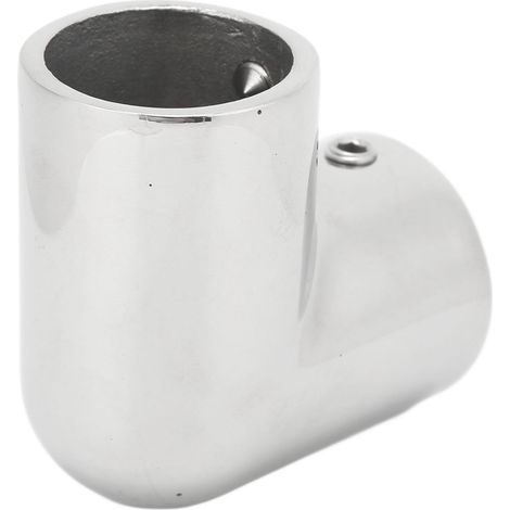 Main courante de bateau à 2 voies, angle droit, en acier inoxydable robuste, finition polie, coude à 90° pour tuyau de 25 mm (1/5)