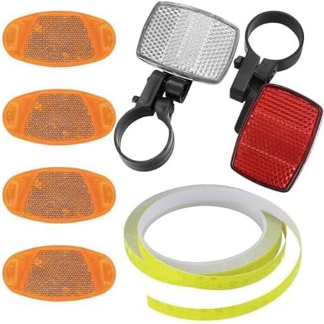7 pièces Réflecteurs de vélo, Réflecteurs de rayons pour vélo enfant, VTT, E-Bike, route, avec clips lumineux StVZO (1/5)