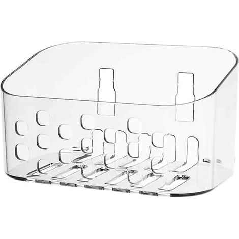 Etagère Douche - Sans Perçage - Plastique Transparent - Pour Salle De Bain Et Cuisine - 1 Pièce