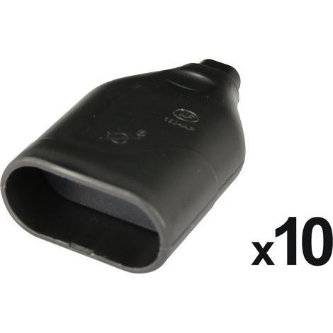 Lot de 10 fiches femelles 2P 6A Noir