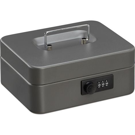 Caja de caudales segura con código 8,5 x 20 x 17 cm práctica 5 compartimentos uso doméstico de hierro negro 130009976 (1/5)