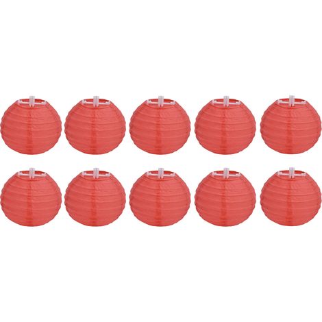 chinoises rondes décoratives en papier rouge de 10 cm 4