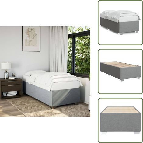 Cama de tela - vidaXL Estructura de cama sin colchón tela gris claro 80x200 cm - Cama gris claro