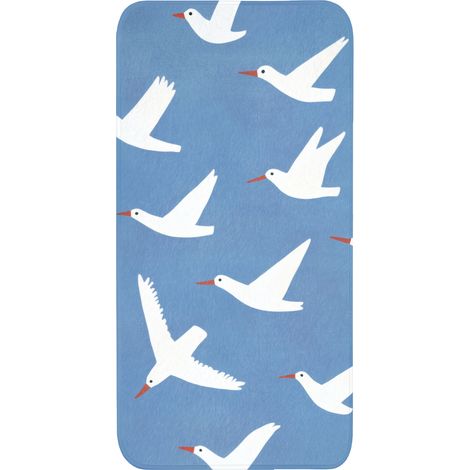 TAPIS DE TOILETTE Oiseaux - Blanc - Motif 60x120 cm