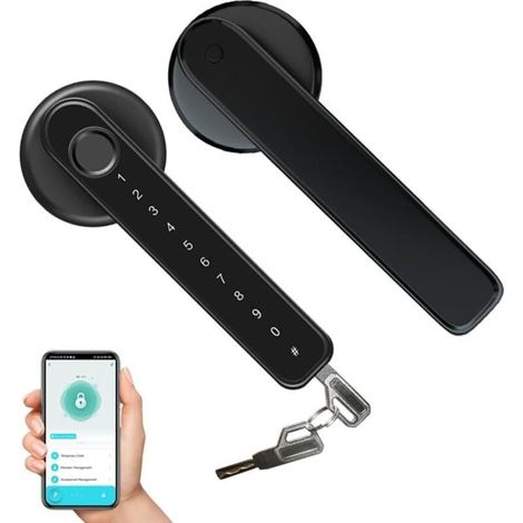 Intelligentes Fingerabdruck-Türschloss mit Tastaturgriff für Haus, Wohnung, Büro, Eingangstür, Schlafzimmer – schlüsselloses Türschloss (1/4)