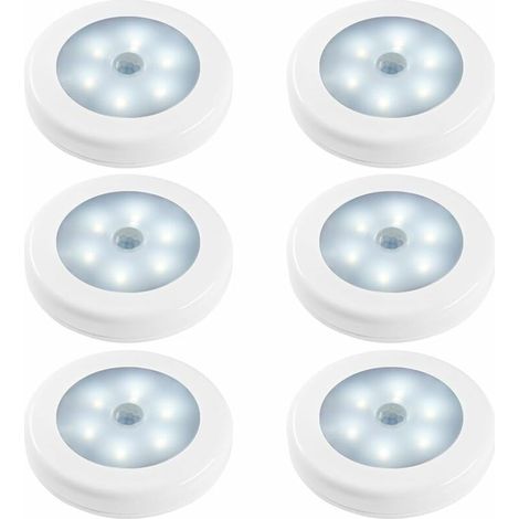 Luci notturne con sensore di movimento, confezione da 6, luci LED con sensore di luce attivabili dall'azione per l'oscurità in camera da letto, bagno, cucina, corridoio, armadio, guardaroba, scale [cl (1/4)