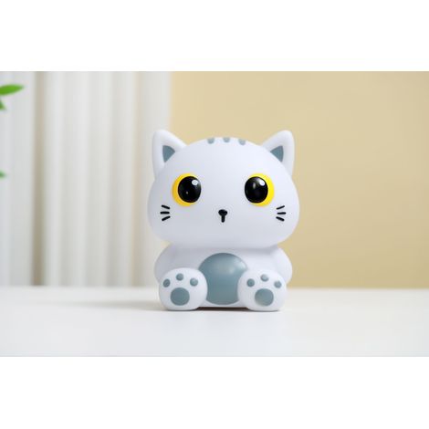 iTotal - Silicone night light - Grey Cat - 13.2 × 10 × 16 cm