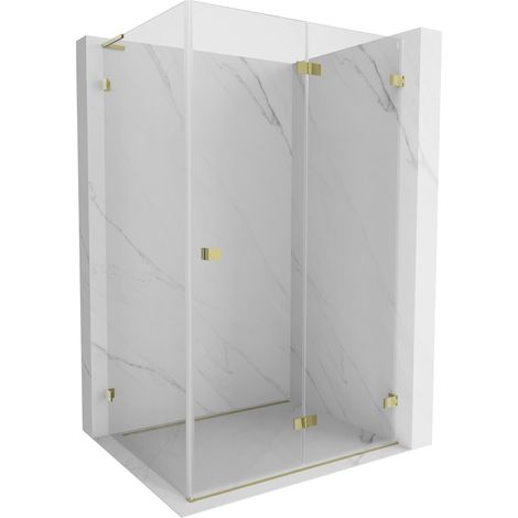 Mexen Lunar-F L cabine de douche pliante droite 100 x 90 cm, transparent, dorée - 836L-100-090-50-00-P (1/5)
