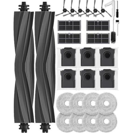 Set of 29 accessories for Dreame X40 Ultra/L40 Ultra/X40 Master/Mova P50 Pro Ultra/P10 Pro Ultra robotic vacuum cleaners, 2 roller brushes, 6 side brushes, 6 dust bags, 8 cleaning cloths--DTEKGAZ