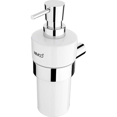 Nimco Bormo - Seifenspender aus Keramik mit Halter, weiß/chrom BR 11031KN-T-26