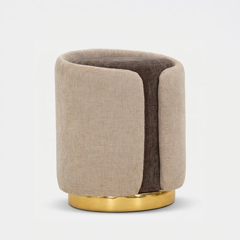 Pouf contenitore design con base in metallo Havana Space Accent - Beige (1/4)