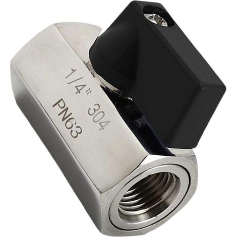 Mini-vannes à bille en acier inoxydable 304, filetage NPT 1/4", adaptées aux systèmes de plomberie et de gaz, installation compacte, multicolores Double fil intérieur (1/5)