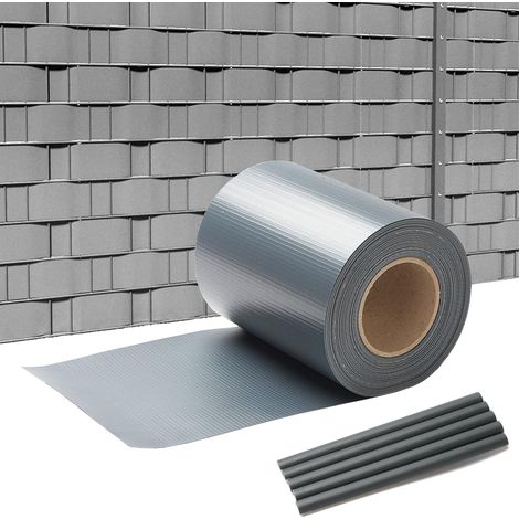 Bande Brise-Vue en PVC 35 m x 19 cm Brise-Vue pour clôture Double Mate avec 30 Clips de Fixation Film de Protection d'écran en PVC pour clôture de Jardin Balcon - Anthracite (1/5)
