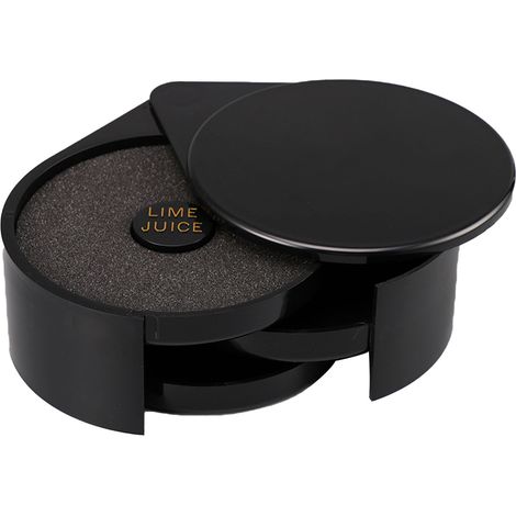 Schwarzes, dreistöckiges, drehbares Glasregal – Cocktailgewürzbox für Zucker und Salz – Barzubehör (1/5)