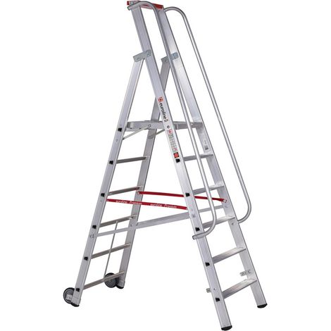 Euroline Premium 32677 Stufenstehleiter mit großer Standplattform 6 Stufen (1/5)