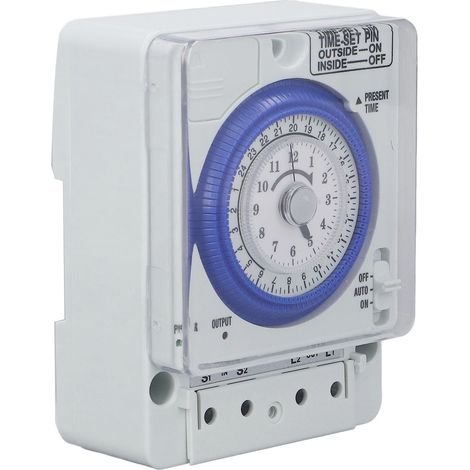 Minuteur Mécanique de Prise, Minuterie de Contrôle du Temps, Boîtier PC Ignifuge, Interrupteur Horloge pour Cuisine, 100-240VAC (1/5)