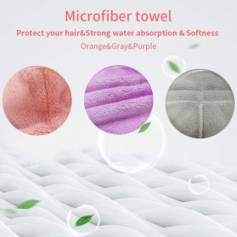 Serviette Seche Cheveux 3 pcs Serviettes De Toilette Cheveux, Serviette Cheveux, Serviettes De Serviette Hydratantes, à Forte Vitesse SèChe Et Flexible