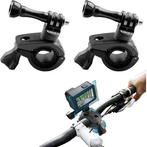 2PCS Support Guidon pour Caméra d'Action, upport Universel pour Caméra d'action sur Guidon Vélo/Moto,Fixation Stable avec Clip Anti-Vibration Montage Rapide pour Go Pro & Caméras Sport (1/5)