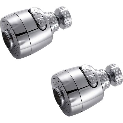 2 Pcs Faucet Aerator, 360° Rotatable Faucet Filter, Faucet Aerator, Water Saving Faucet Filter Regulator Spout, for Kitchen Bathroom, 2 Modes, Silver (1/5)