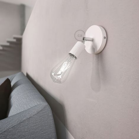 Fermaluce Metallo 90°, punto luce orientabile da parete o soffitto Senza lampadina - Bianco lucido - Matter ON/OFF (1/4)