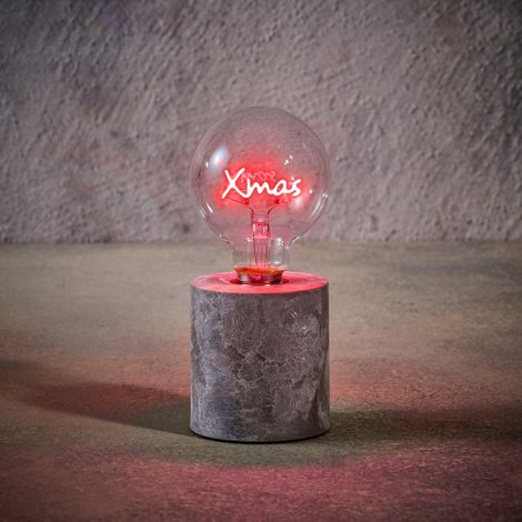 Luca Lightning LED Tischlampe Xmas mit Timer Ø 8 x 18 cm grau Beleuchtet