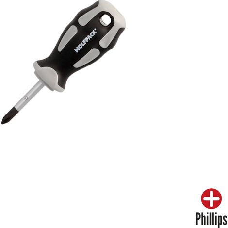 Destornillador Phillips Acero S2 Mango TPR Bimaterial. Medida PH 1 x Ø 5,0 x 38 mm. DIN5262. (1/5)