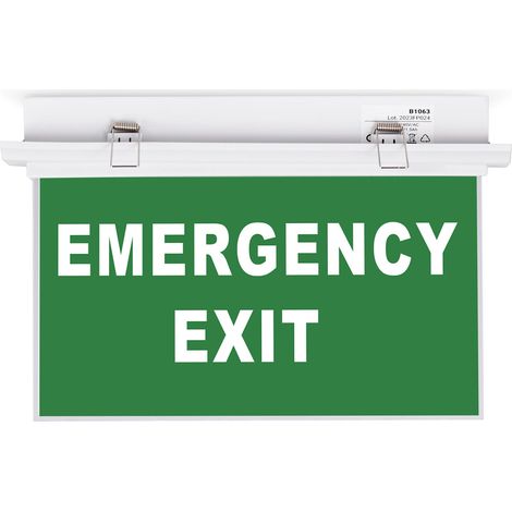 Luz De Emergencia Permanente Con Cartel "Emergency Exit" -
