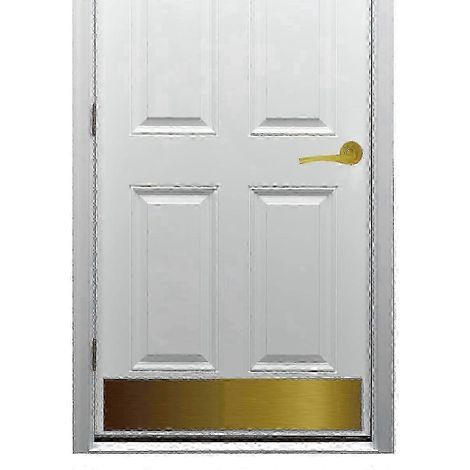 Plaque de protection de porte en laiton brossé, 20,3 x 86,4 cm, autocollante pour une installation facile HwyS (1/5)