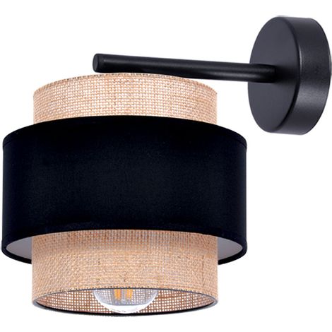 Applique GATO K-5234 noir/beige double abat-jour E27 Kaja (1/5)