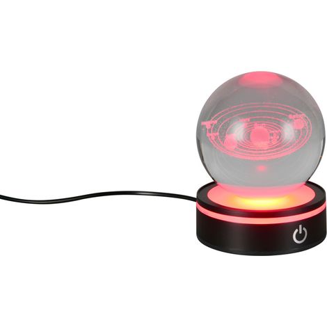 Reality LED-Tischleuchte Rosebud Fun Planeten Ø 8 cm  kaltweiß schwarz matt Lampen (1/3)
