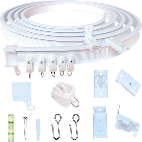 5-meter PVC plastic curved curtain track set including accessories U-shaped and L-shaped flexible curtain tracks (1/5)
