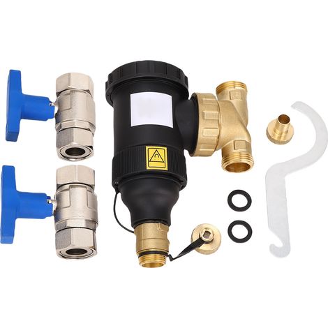 Magnetischer Kesselfilter, 3/4-Zoll-Anschluss, 5 μm Messing, Präzisionsfiltration, Wandmontage.