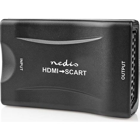 Convertidor hdmi entrada hdmi euroconector hembra unidireccional 1080p 12 gbps abs negro