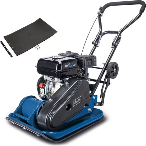 Scheppach Plaque vibrante thermique HP1400S – Compacteur 2 CV – Pression de compactage 8200 N – Profondeur 20 cm – Kit complet incluant un tapis en caoutchouc et un dispositif de déplacement (1/5)