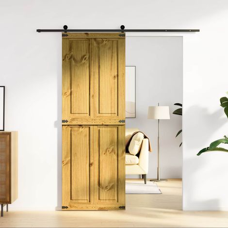 Porta del fienile Corona Marrone Miele 70 x 210 cm vidaXL